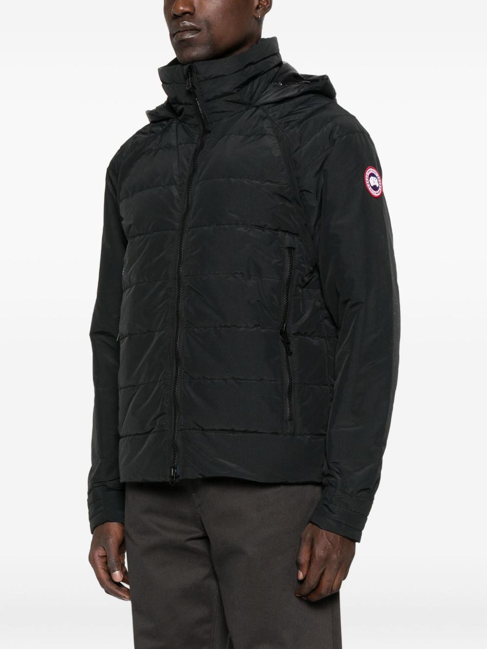 logo-patch padded jacket - 3