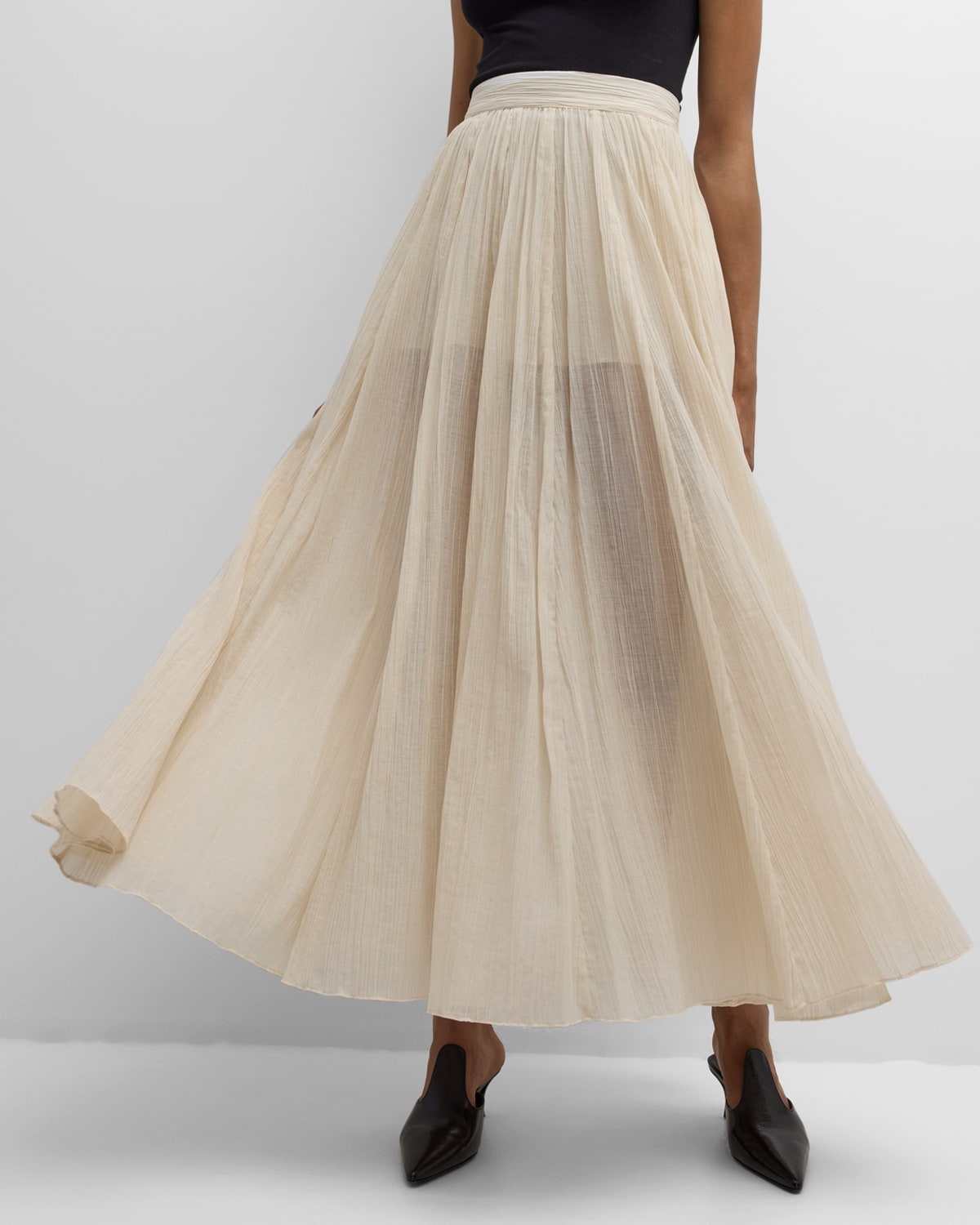 Crinkled Plisse Maxi Skirt - 6