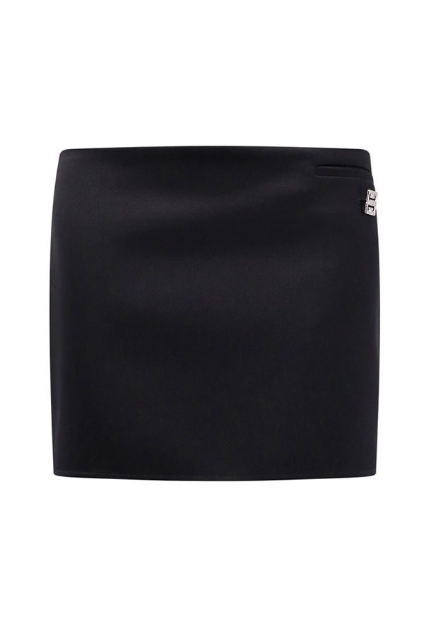 MINI SKIRT IN WOOL WITH 4G LIQUID DETAIL - 1