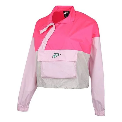 (WMNS) 나이키 운동복에 의하여 길쌈되는 Anorak 분홍색 CU5971-639 - 1