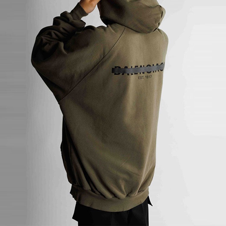 Balenciaga Strike 1917 Oversized Hoodie 'Khaki' 697879TMVH22930 - 4