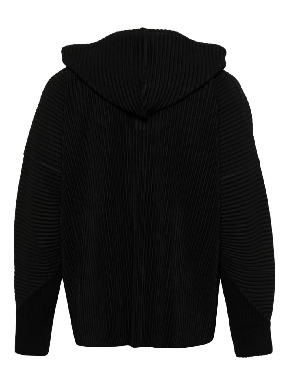 pleated drawstring hoodie - 2