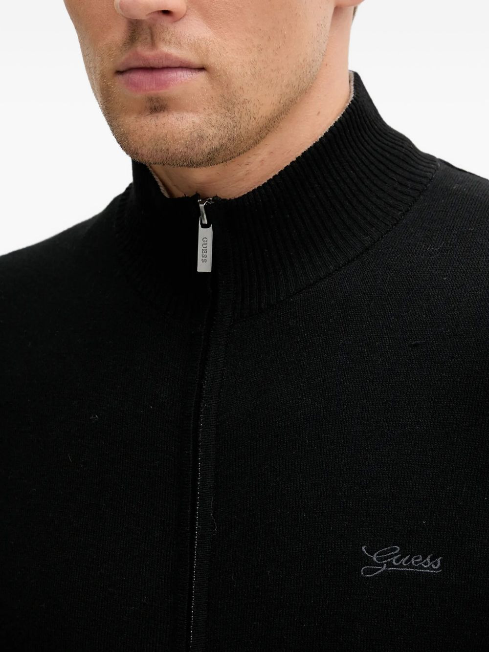 zip-neck logo sweater - 5