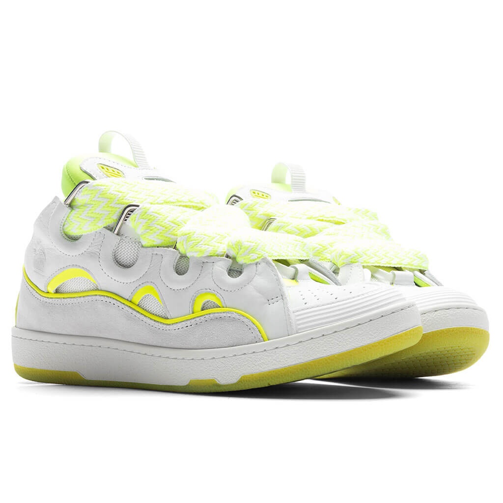 CURB SNEAKERS - WHITE/FLUO YELLOW - 2