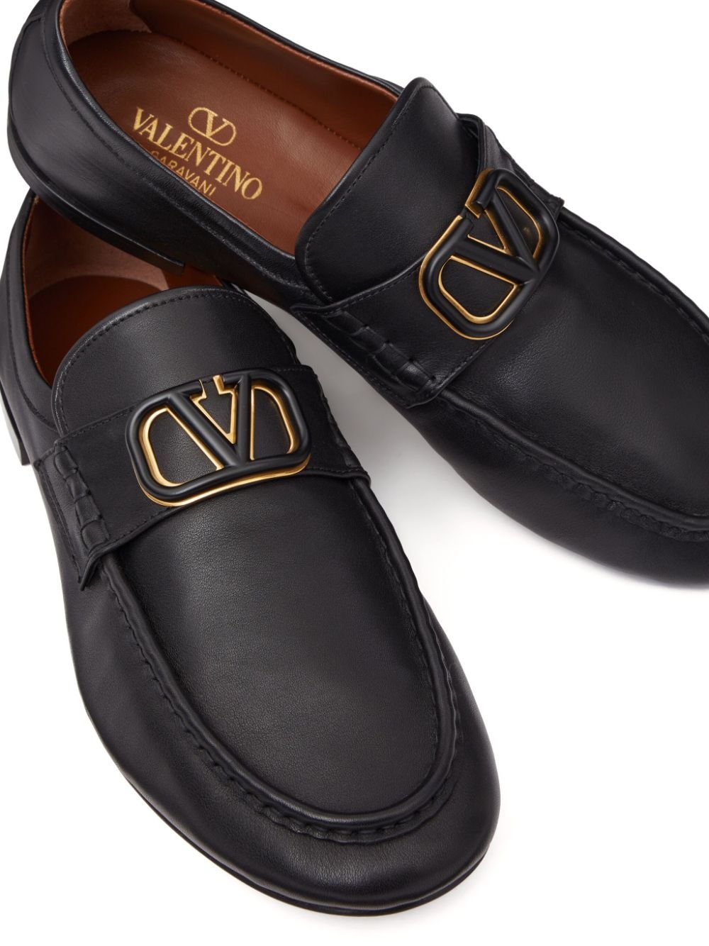VLogo Signature leather loafers - 5