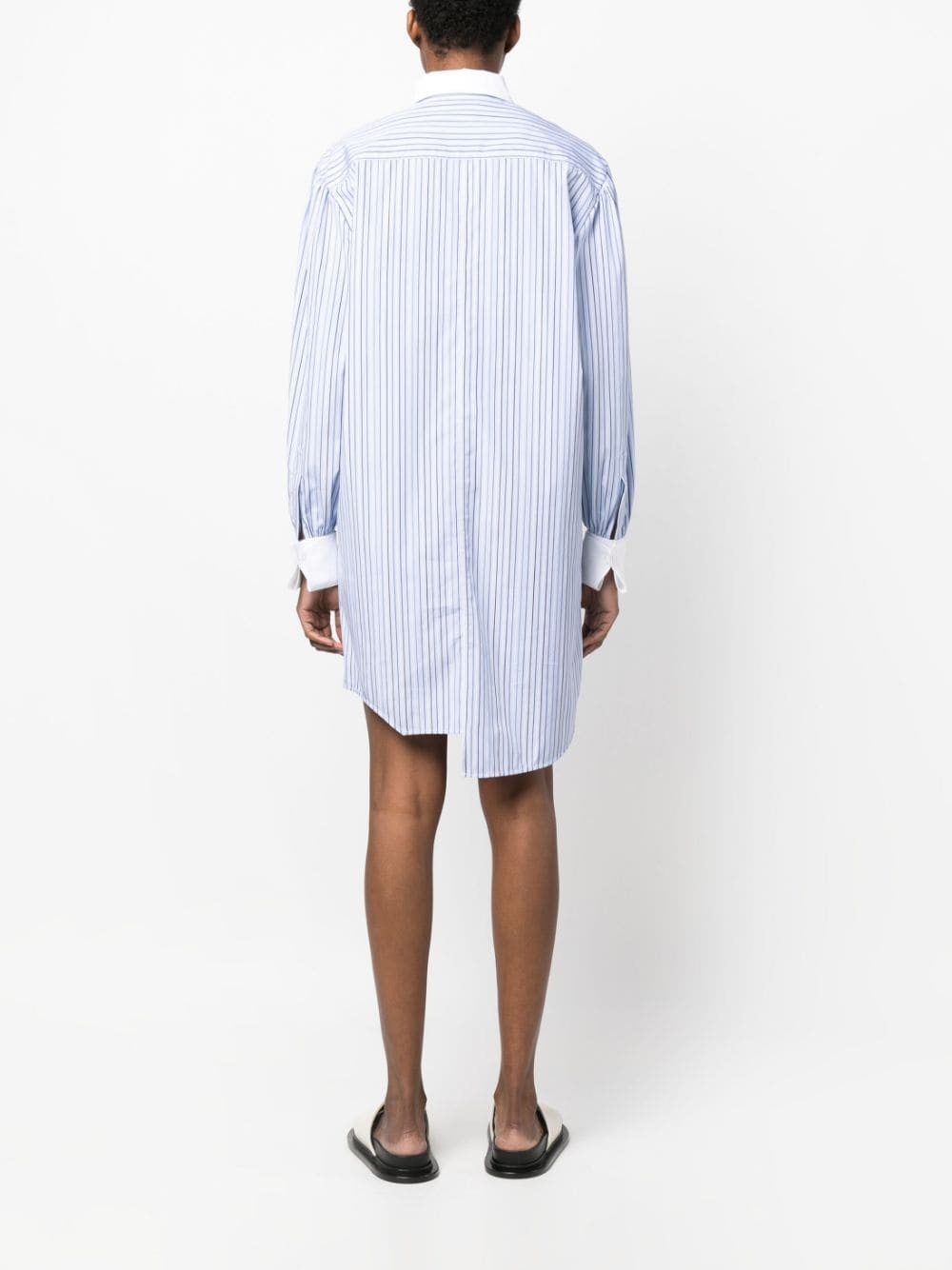 striped asymmetric shirt dress - 4