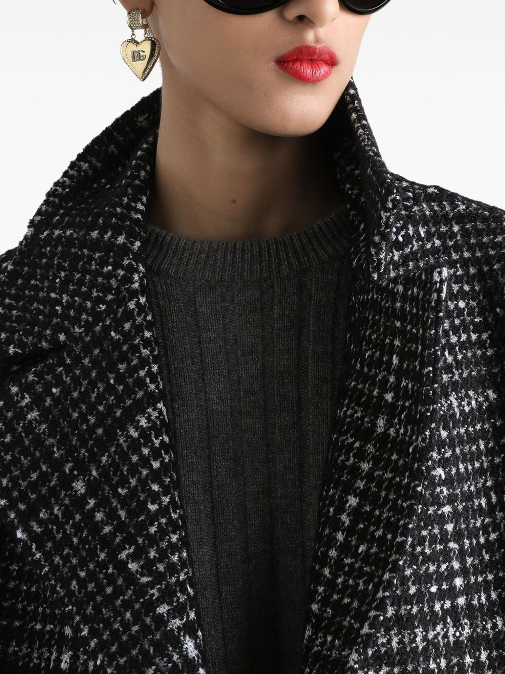 check-pattern double-breasted jacket - 4
