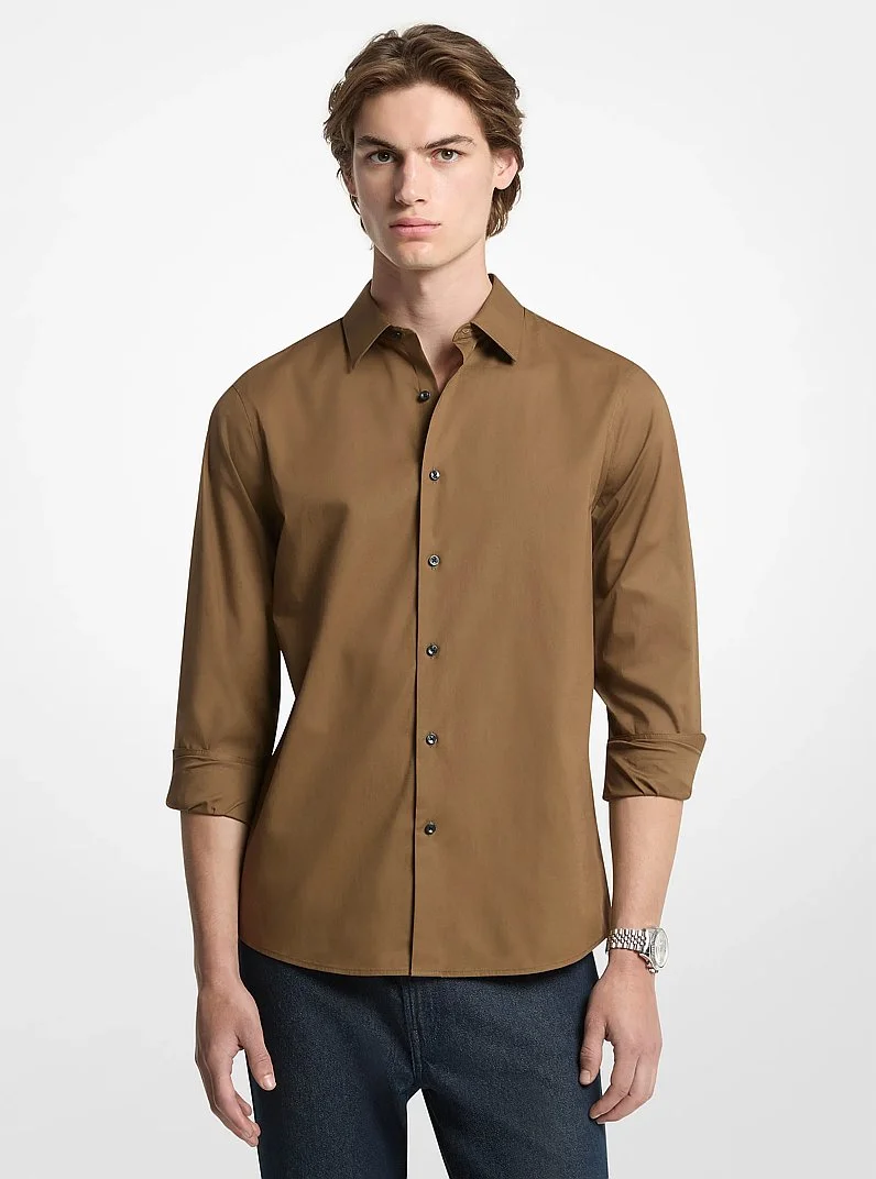 Classic-Fit Cotton Blend Dobby Shirt - 1