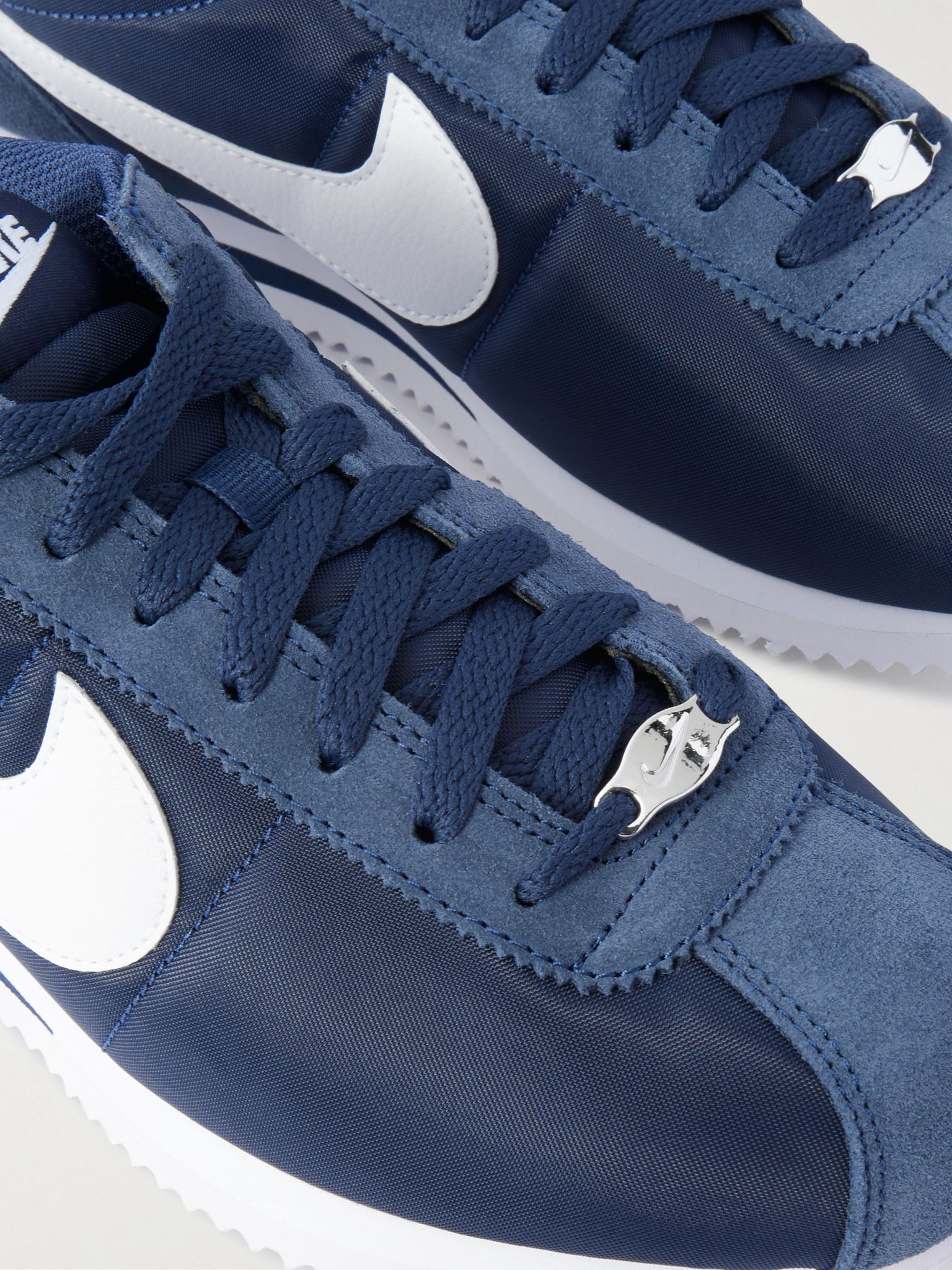 Cortez Suede and Leather-Trimmed Shell Sneakers Navy - 5