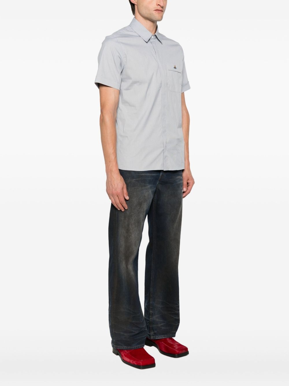 Orb-embroidered short-sleeve shirt - 3