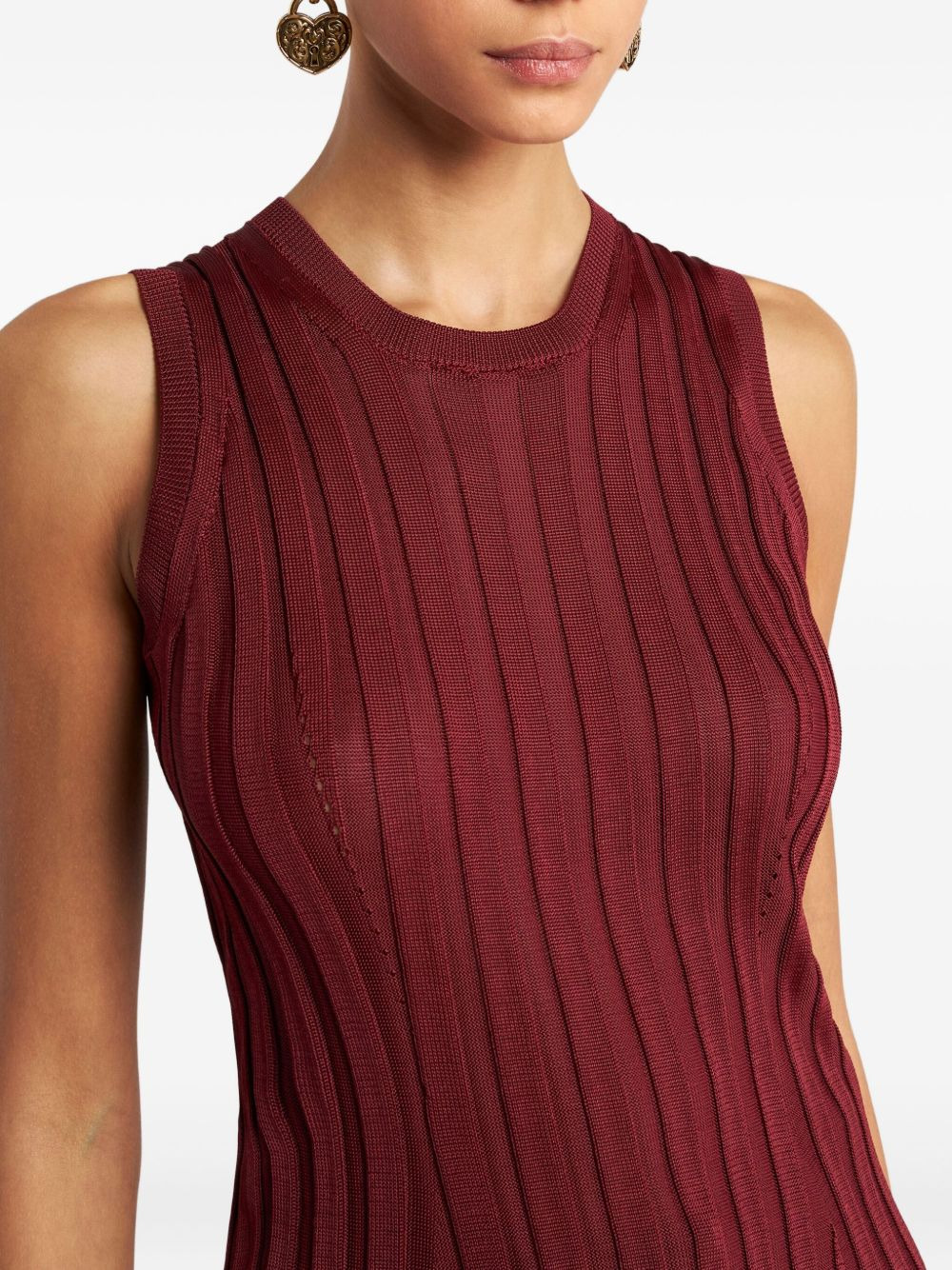 ribbed sleeveless top - 4