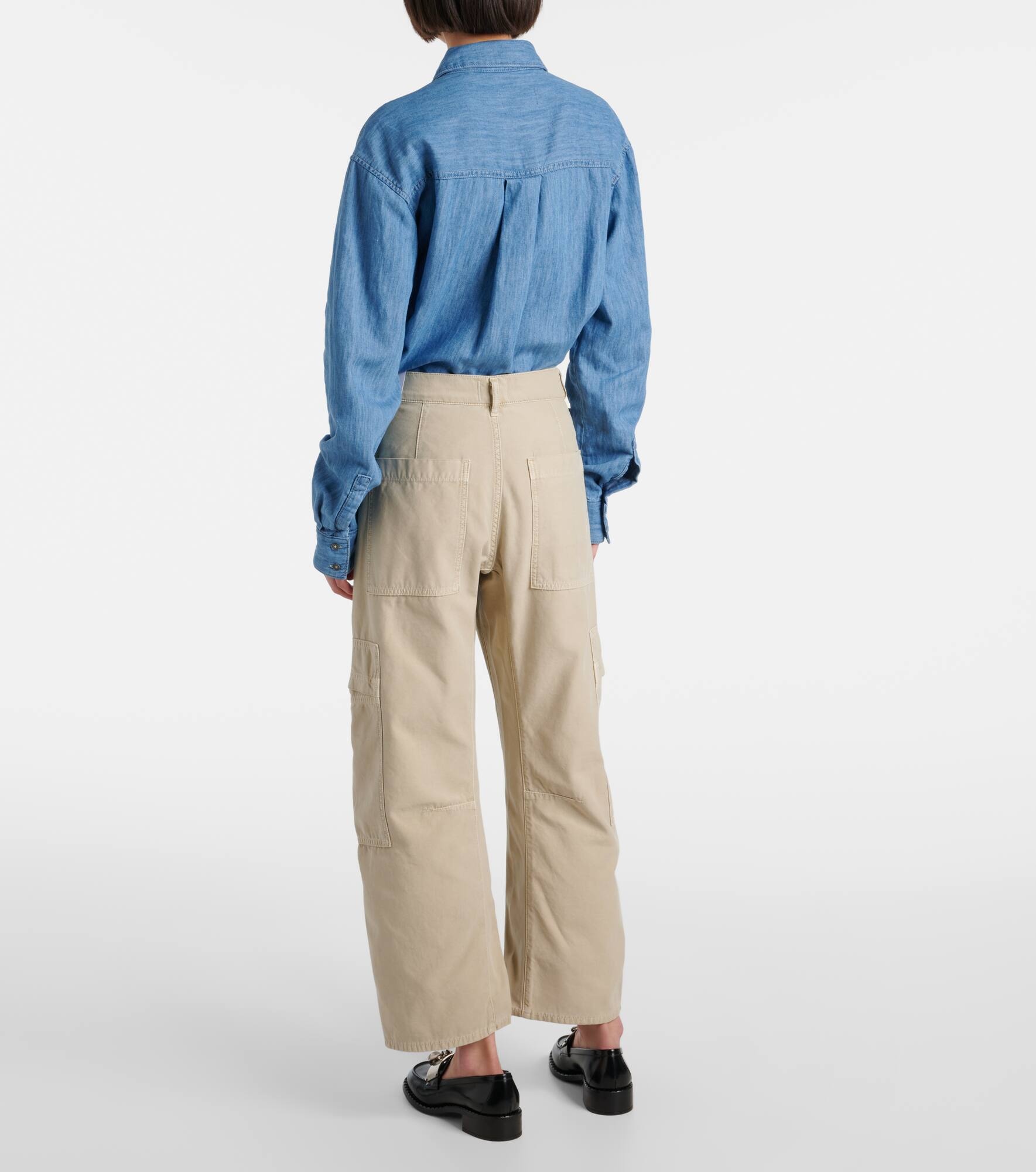 Marcelle mid-rise cotton twill cargo pants - 3