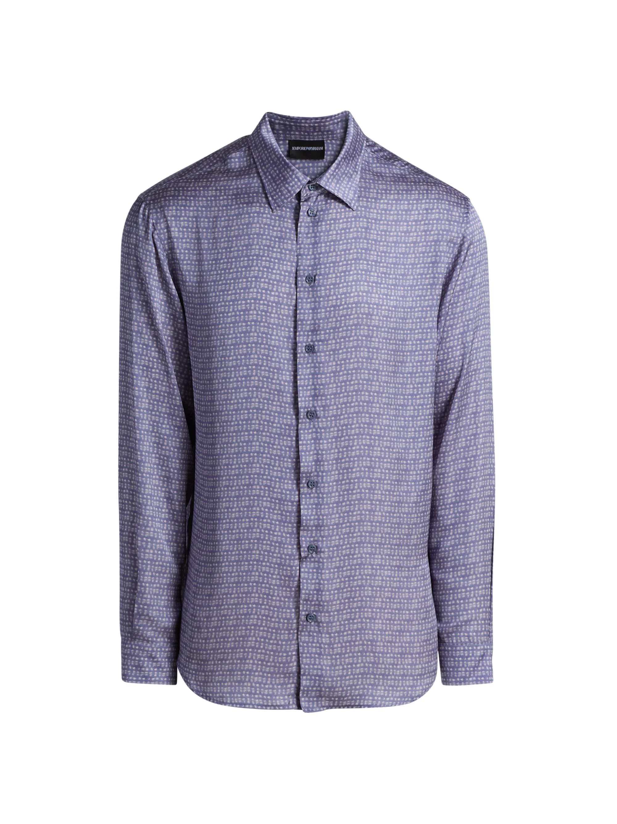 Men's Geometric Sport Shirt - Periwinkle - 1