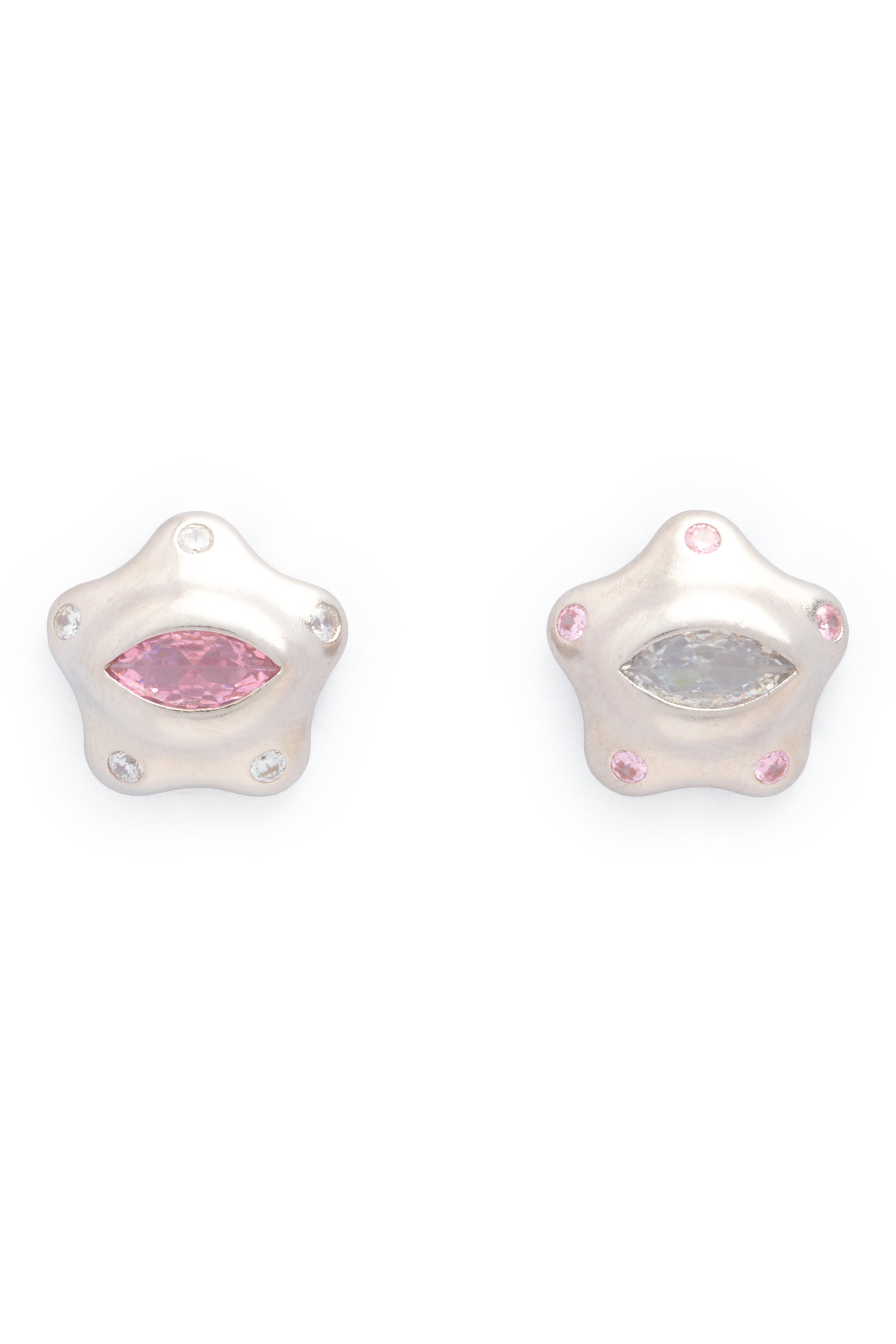 SOFT PINK CLEAR STARLET EARRINGS - 1