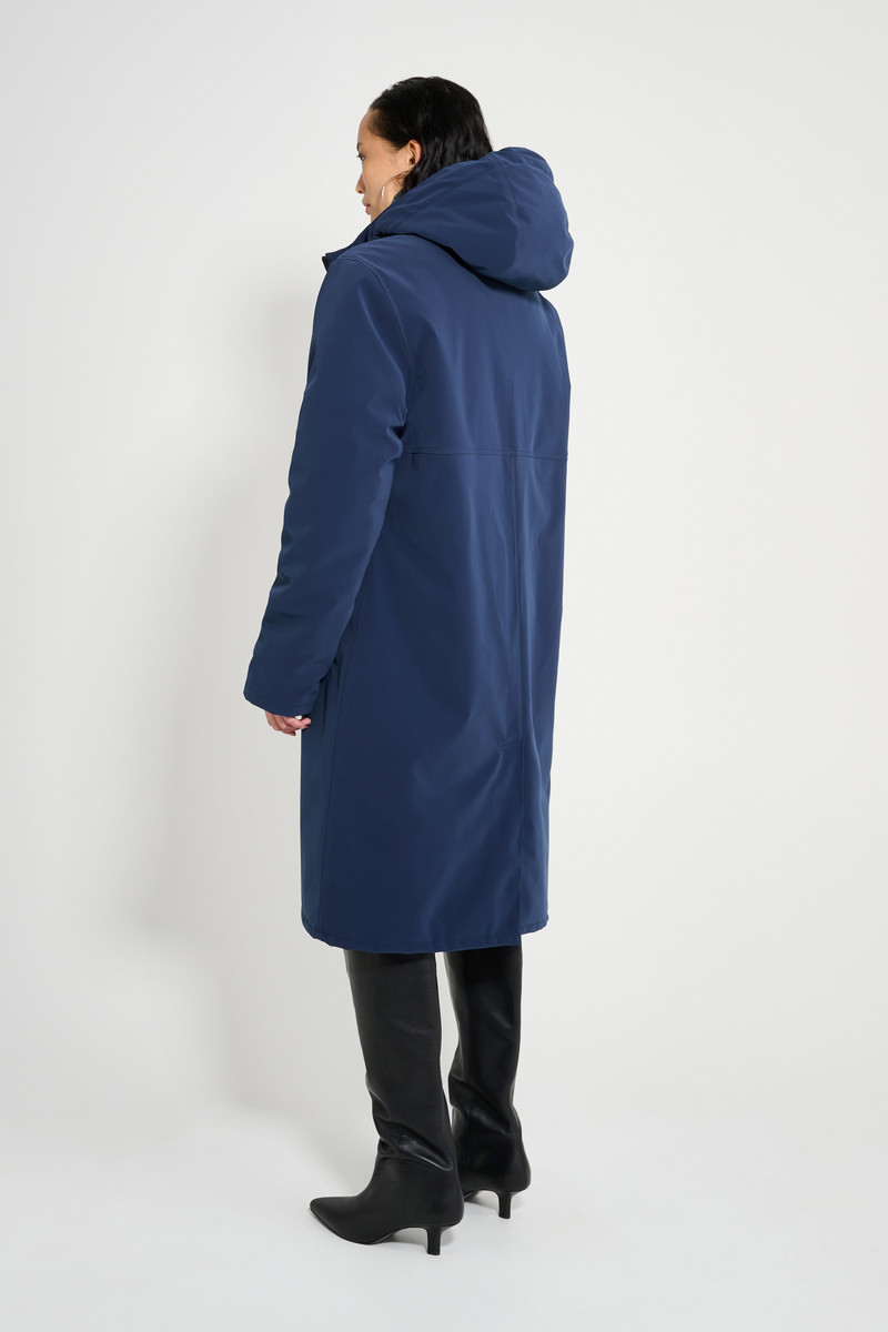 Stockholm Long Matte Winter Coat Navy 4