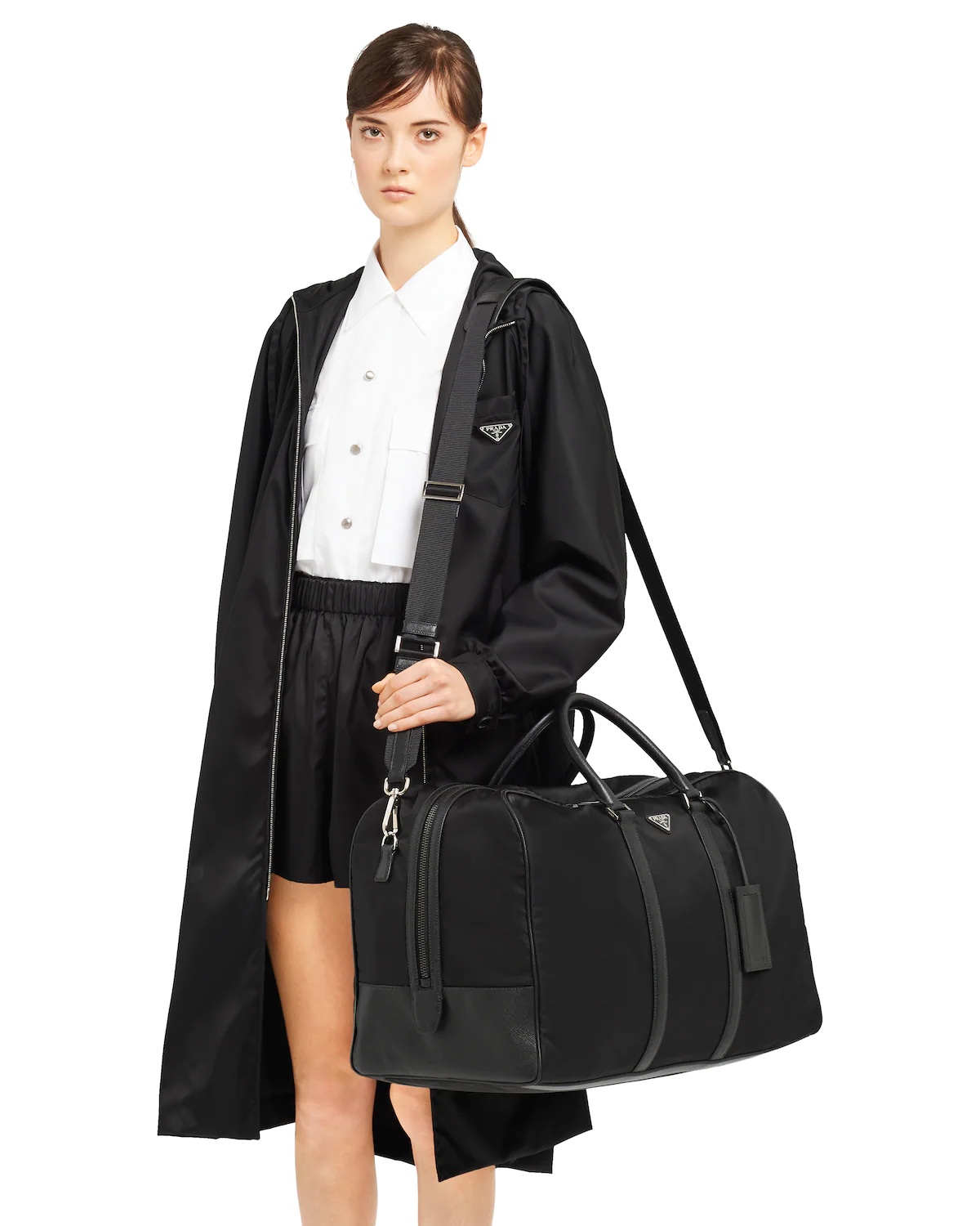 Re-Nylon and Saffiano leather duffle bag - 2