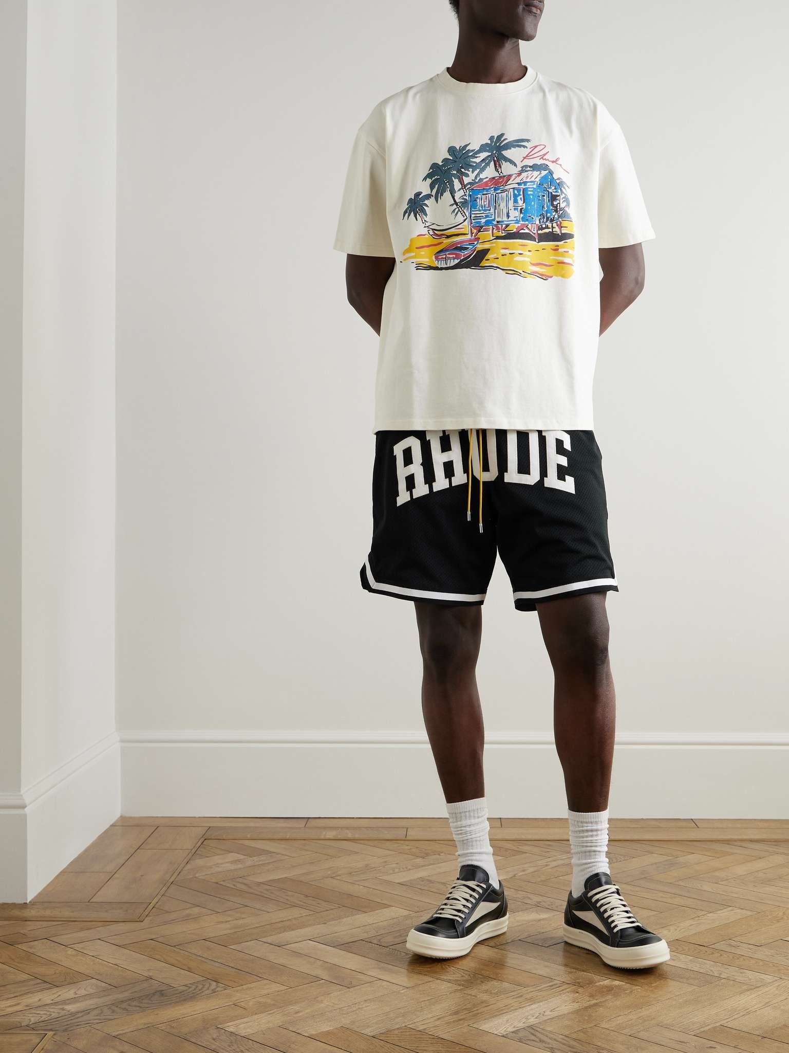 Logo-Appliquéd Mesh Drawstring Shorts - 2