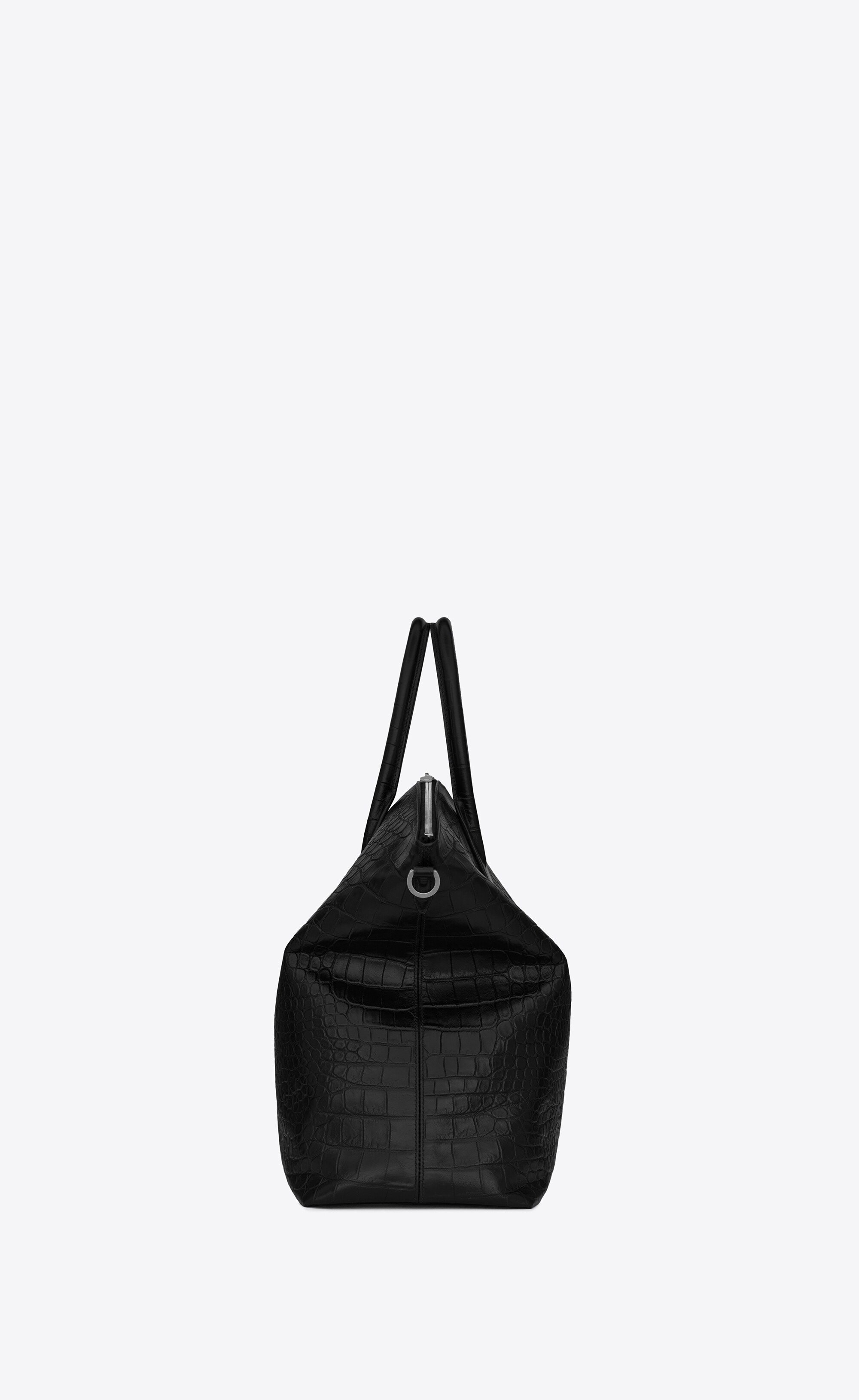 giant bowling bag in crocodile-embossed leather - 3