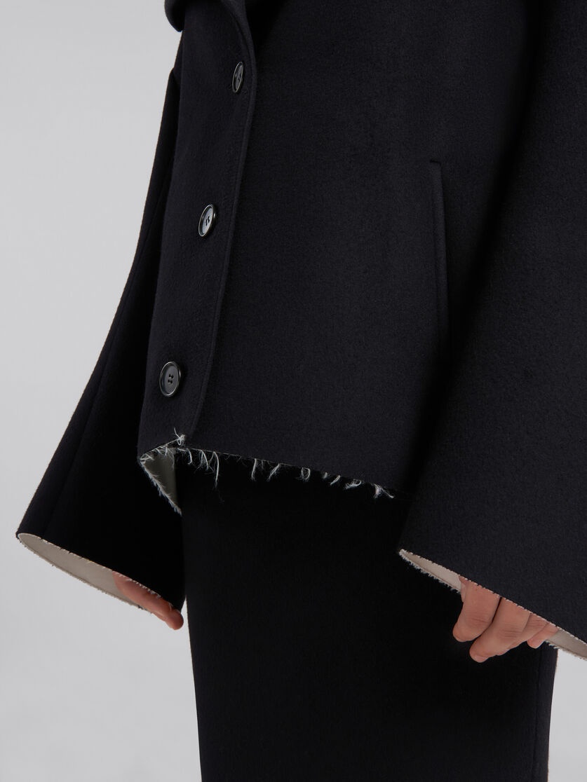 Marni Marni Woman Black Wool Blend Coat | luosophy | REVERSIBLE