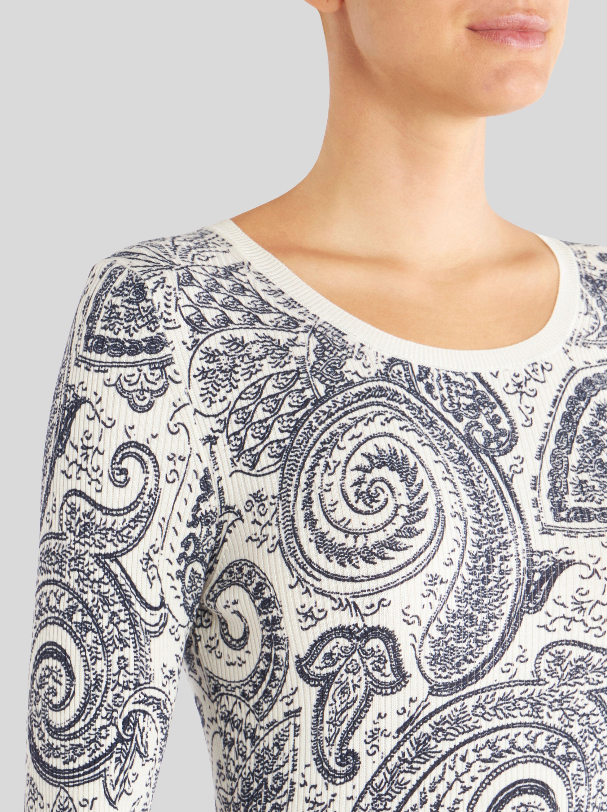 PAISLEY DESIGN SILK AND VISCOSE JUMPER - 3