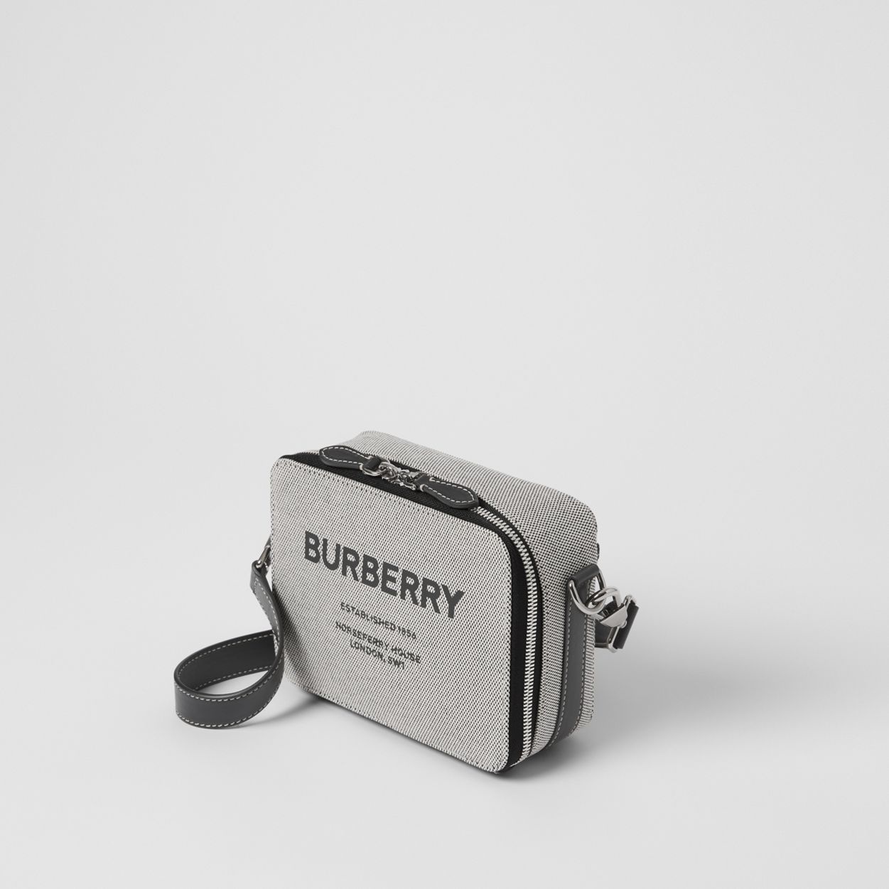 Horseferry Print Canvas and Leather Crossbody Bag - 4