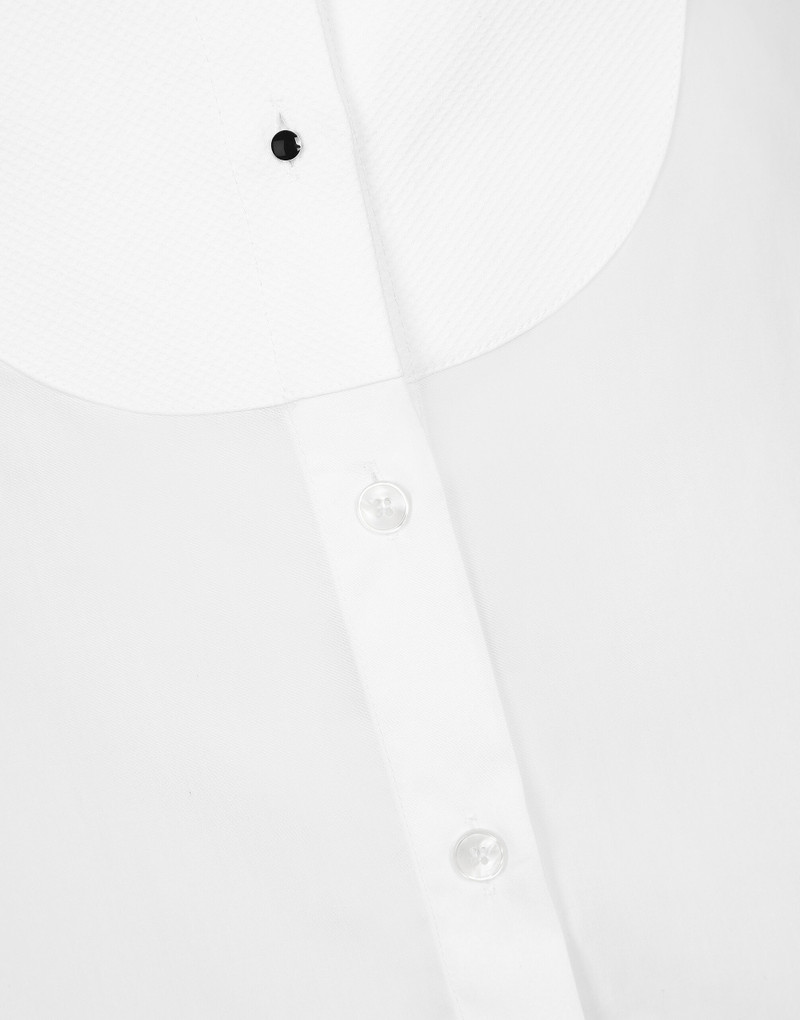 Cotton poplin shirt with piqué shirt front 4