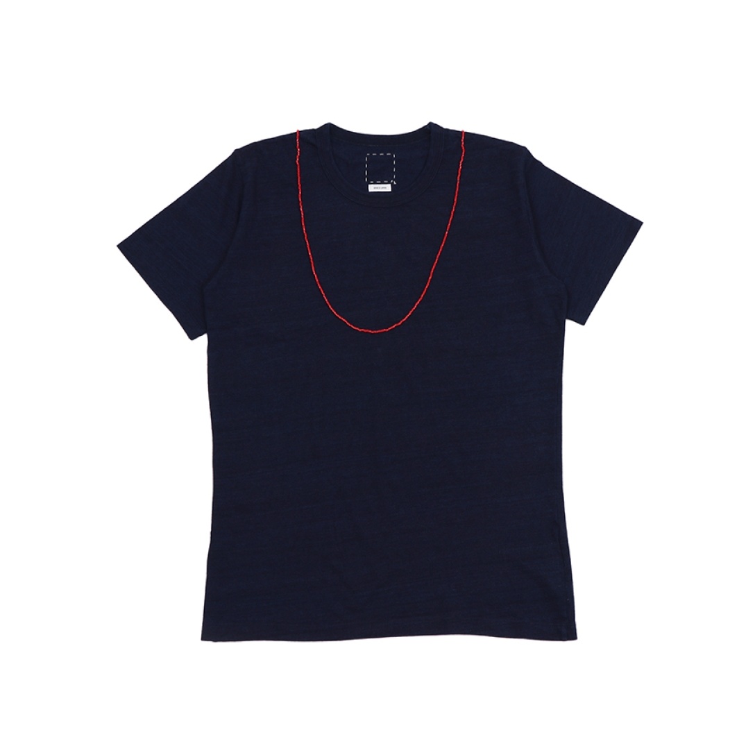 INDIGO BEADS TEE CREW S/S DK.INDIGO - 1