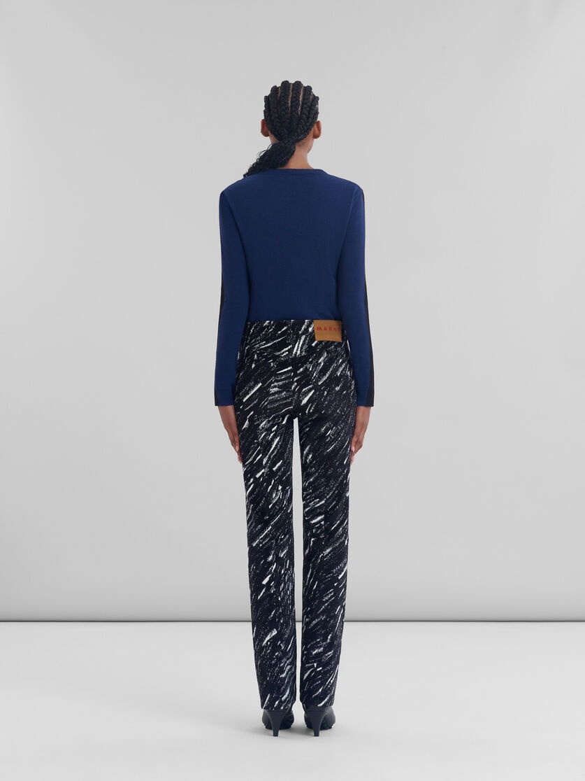 BLACK FLOCKED JEANS WITH CRAYON PRINT - 3