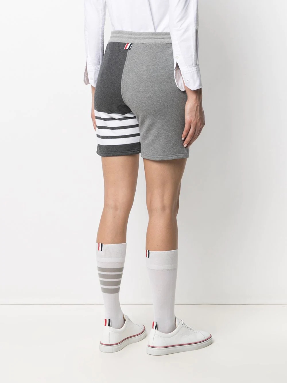 panelled 4-Bar cotton shorts - 4