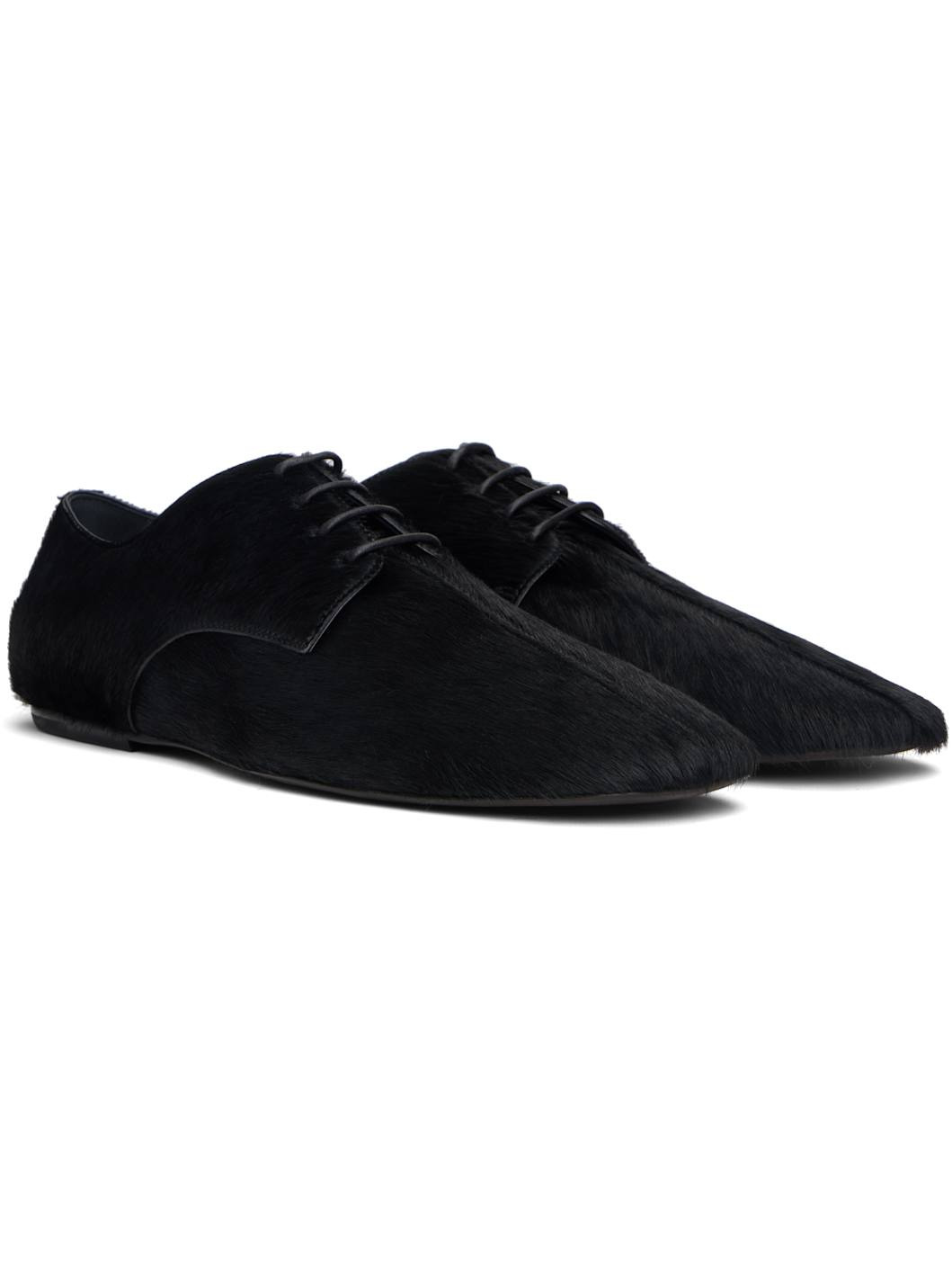 Black Square Toe Derbys - 4