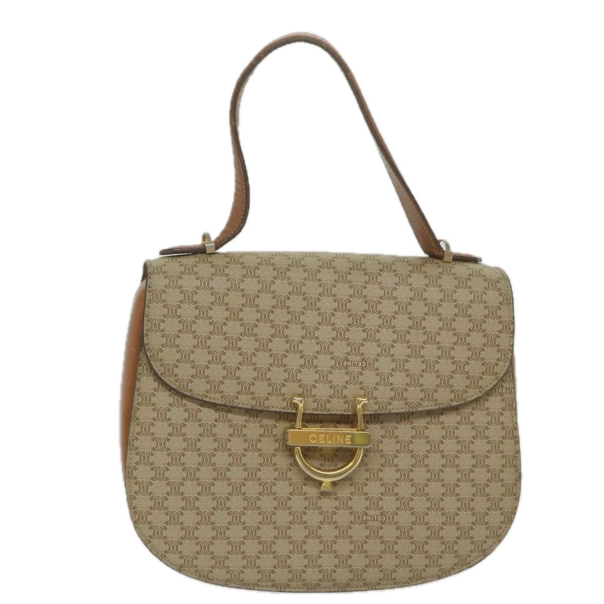 CELINE Macadam Canvas Hand Bag Beige - 2