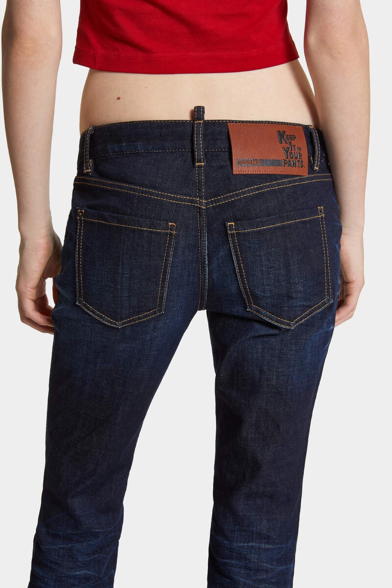 DARK URBAN WASH MEDIUM WAIST FLARE JEANS - 6