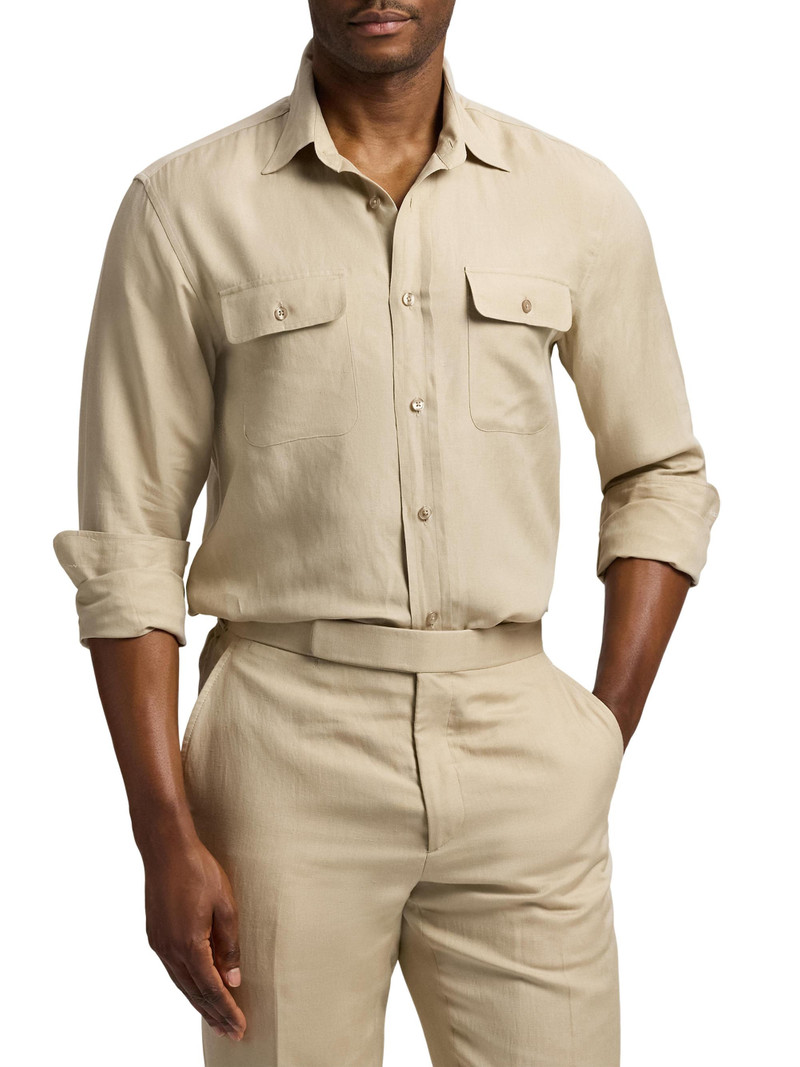 Men's Silk-Linen Shirt - Champagne 3