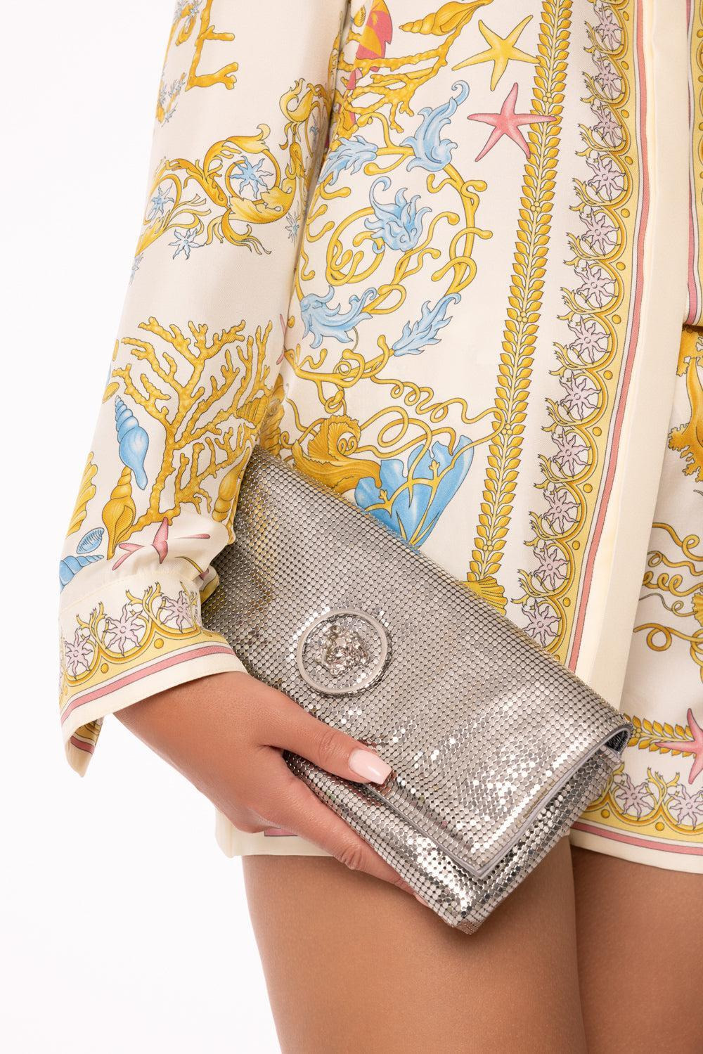 La Medusa Clutch - Silver Mesh - 4