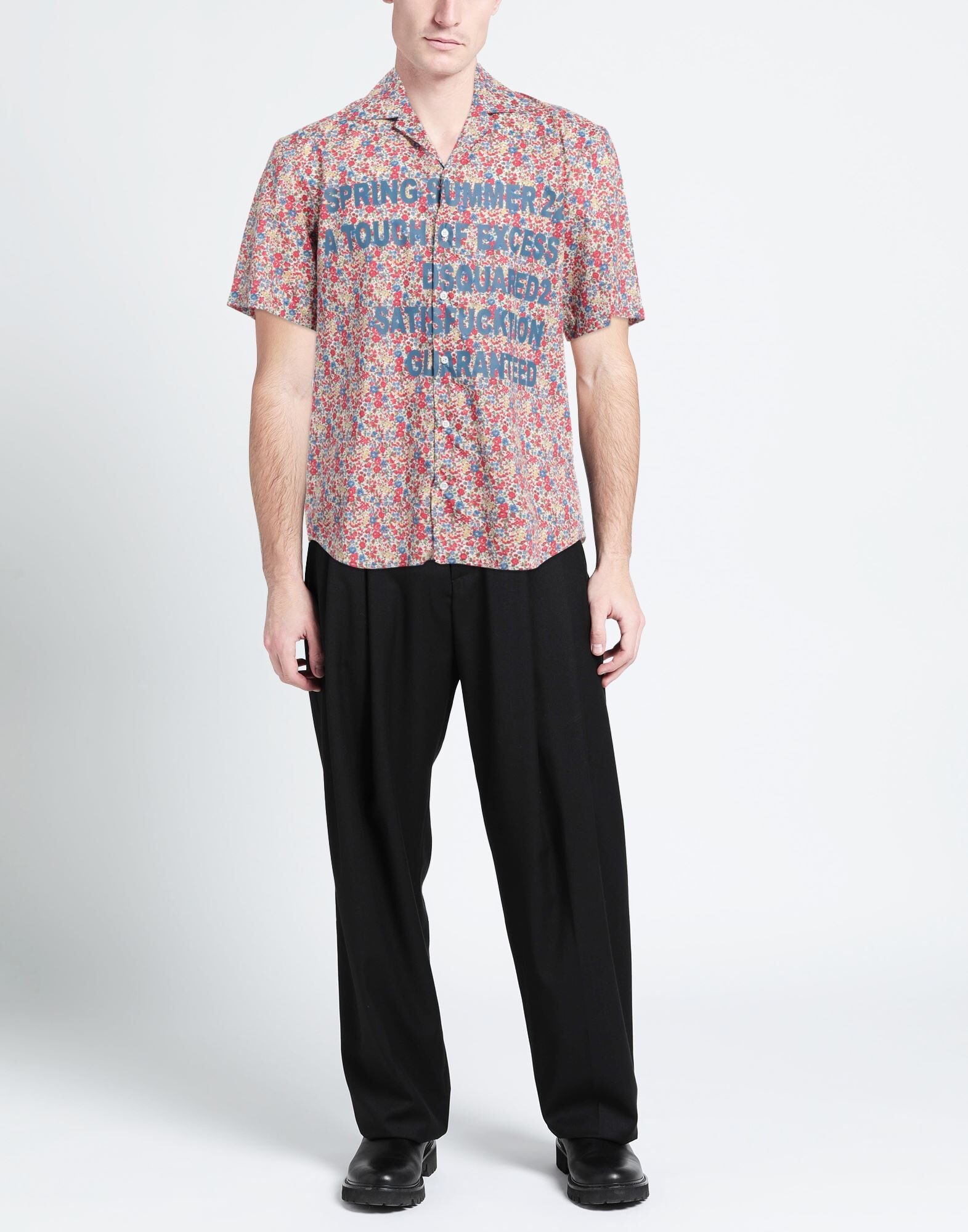 Red Men's Patterned Shirt - 2