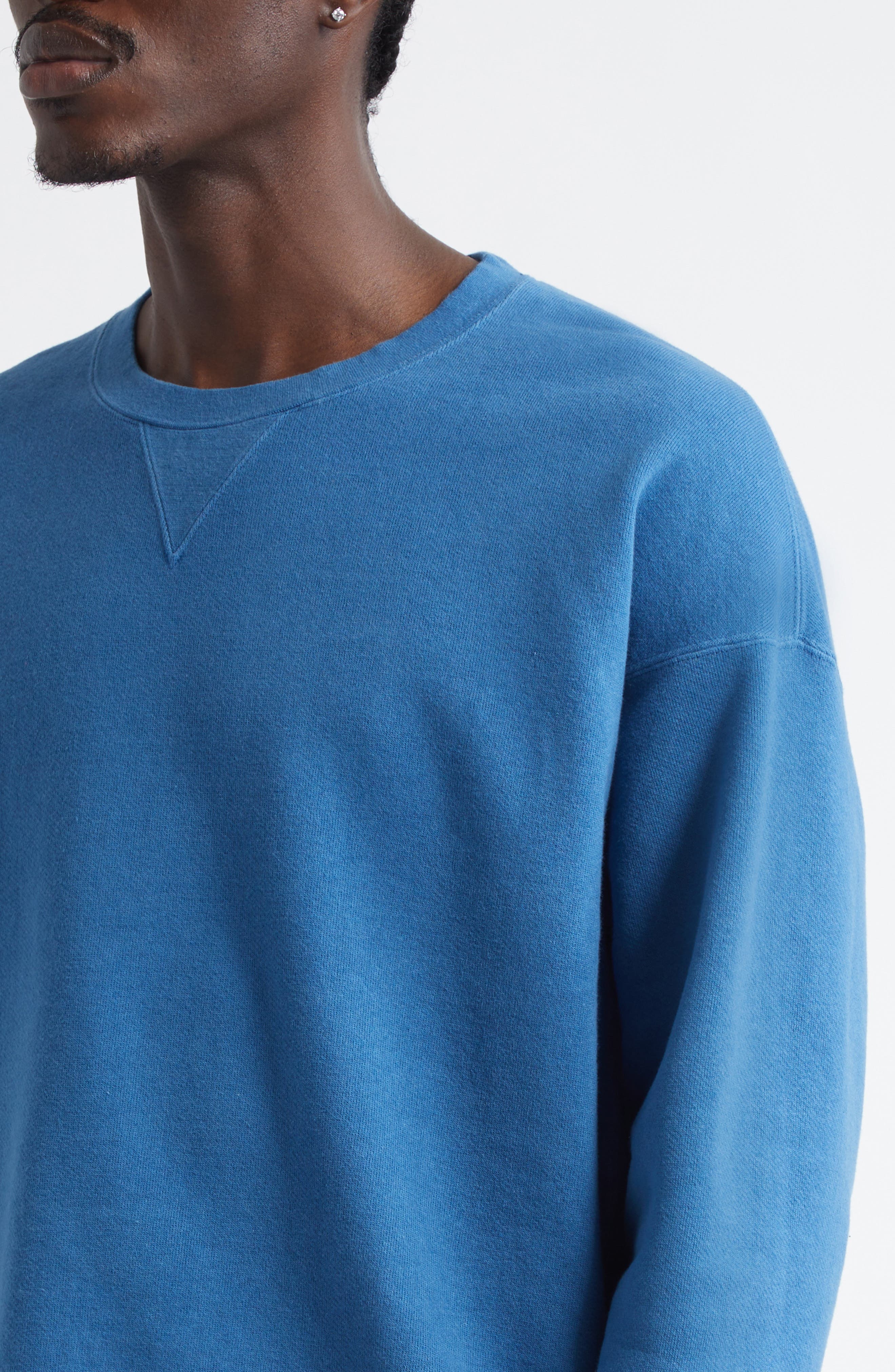 VISVIM Jumbo French Terry Sweatshirt in Lt. Indigo at Nordstrom - 5
