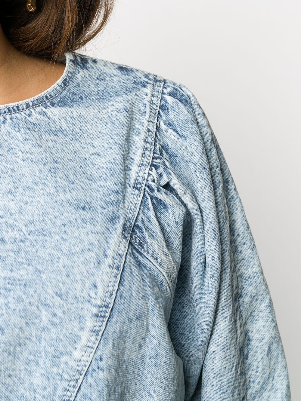 acid-wash denim top - 5