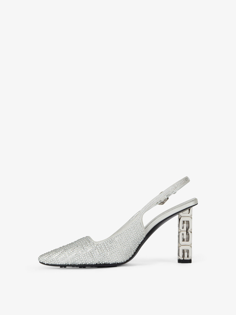 Givenchy G CUBE SLINGBACKS IN SATIN WITH 4G STUDS AND STRASS outlook