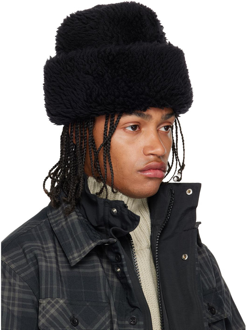 sacai Black Puffy Beanie Hat outlook