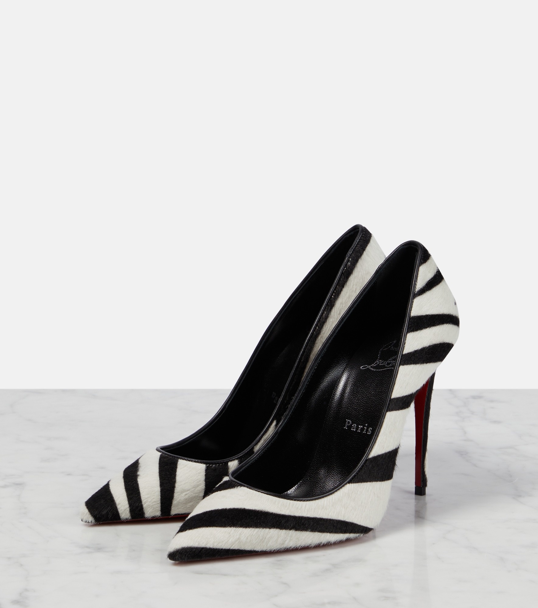 Kate 100 zebra-print calf hair pumps - 5