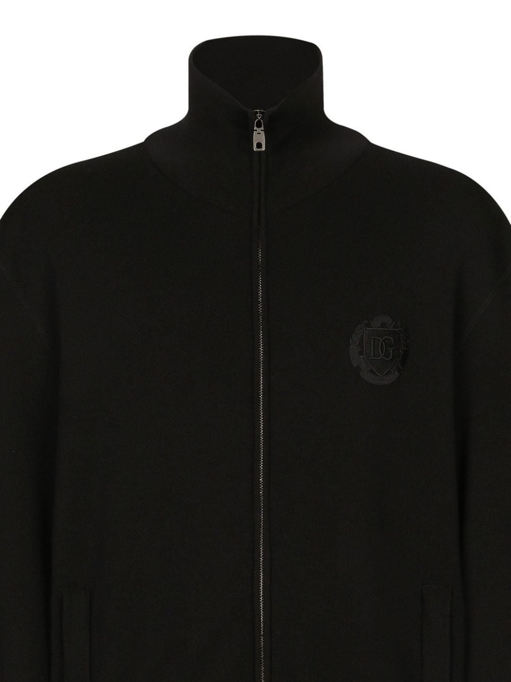 logo-patch zip-up cardigan - 2