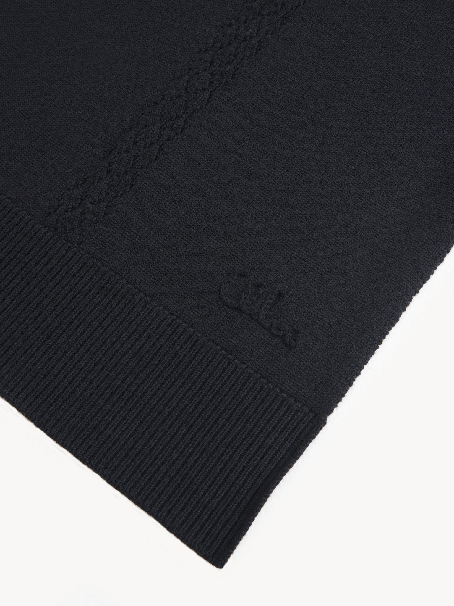 THE CHLOÉ LACE KNIT SCARF IN WOOL & LACE JACQUARD - 3