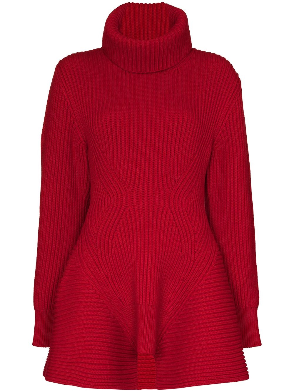 roll neck long line jumper - 1