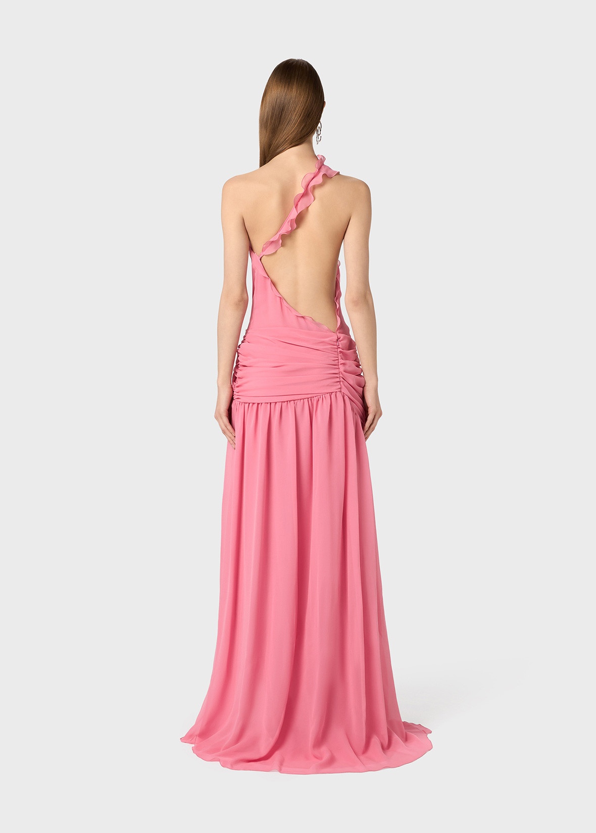 ONE-SHOULDER DRESS IN SILK GEORGETTE - 4