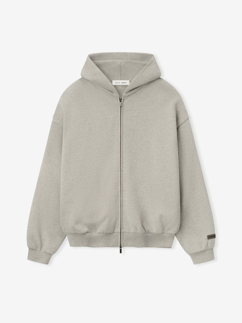 Embossed Classic Fleece Zip-Up Hoodie - 1