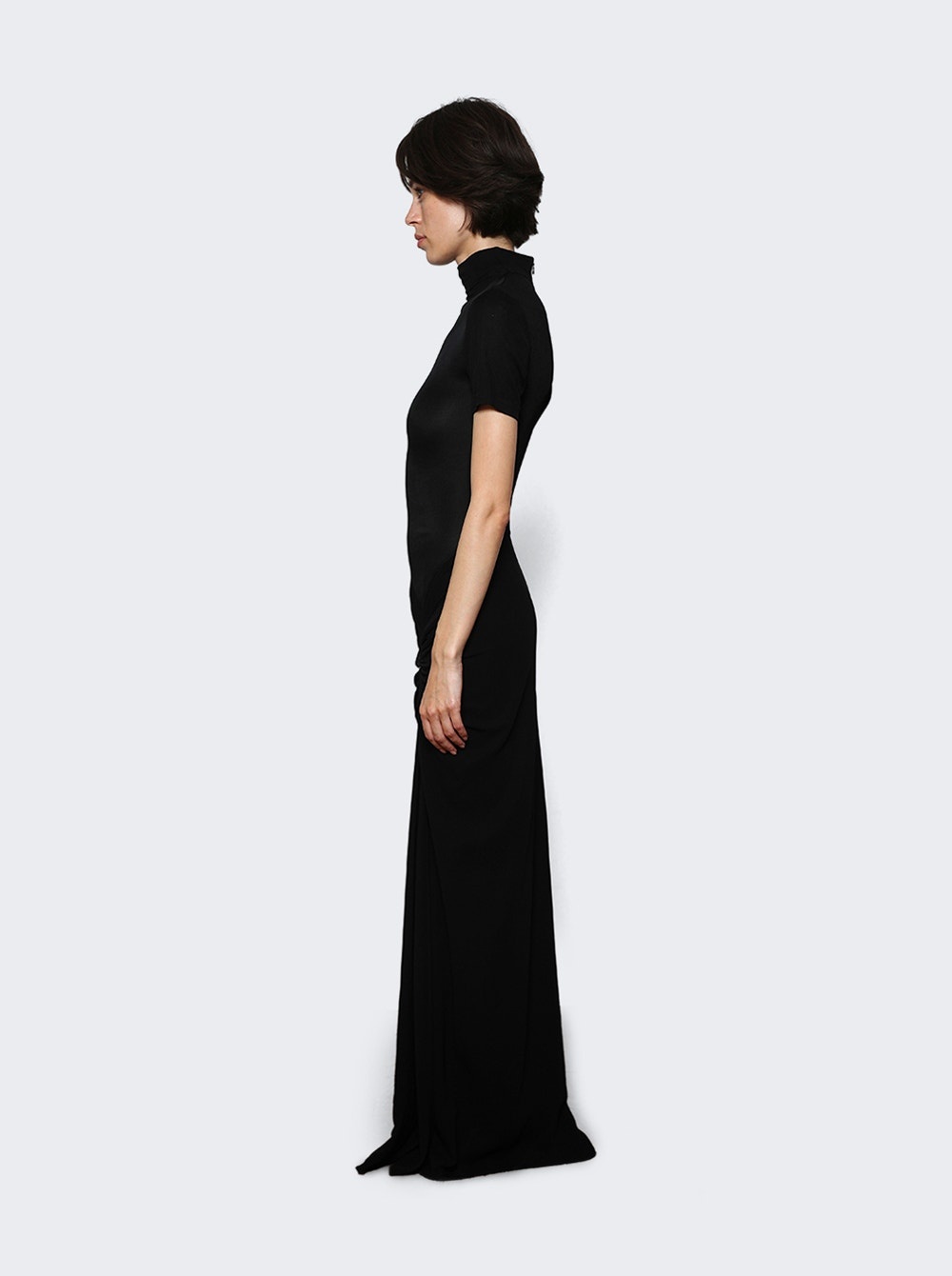 Fusion Ruched Tee Gown Black - 4