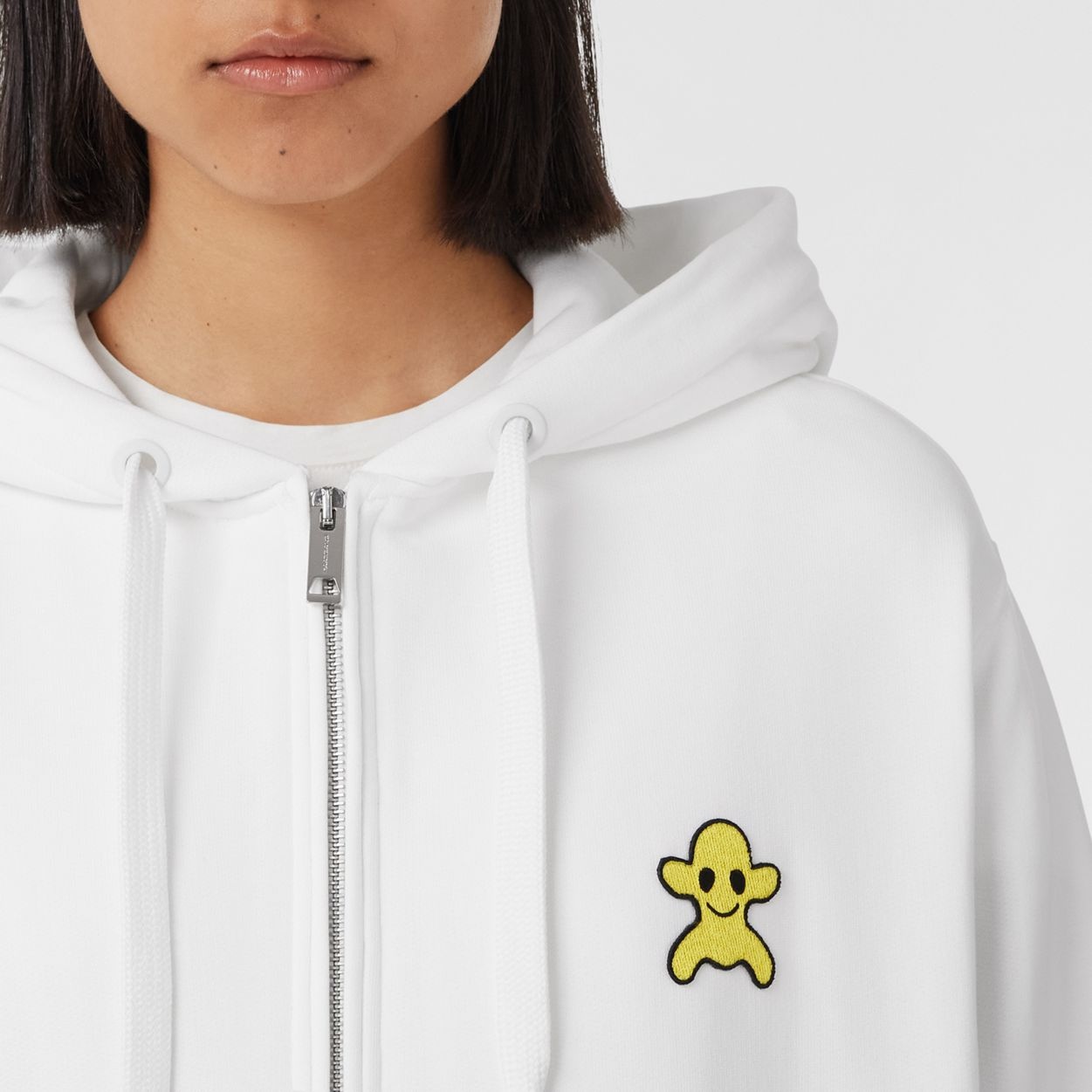 Boo Print Oversized Cotton Hooded Top - 3