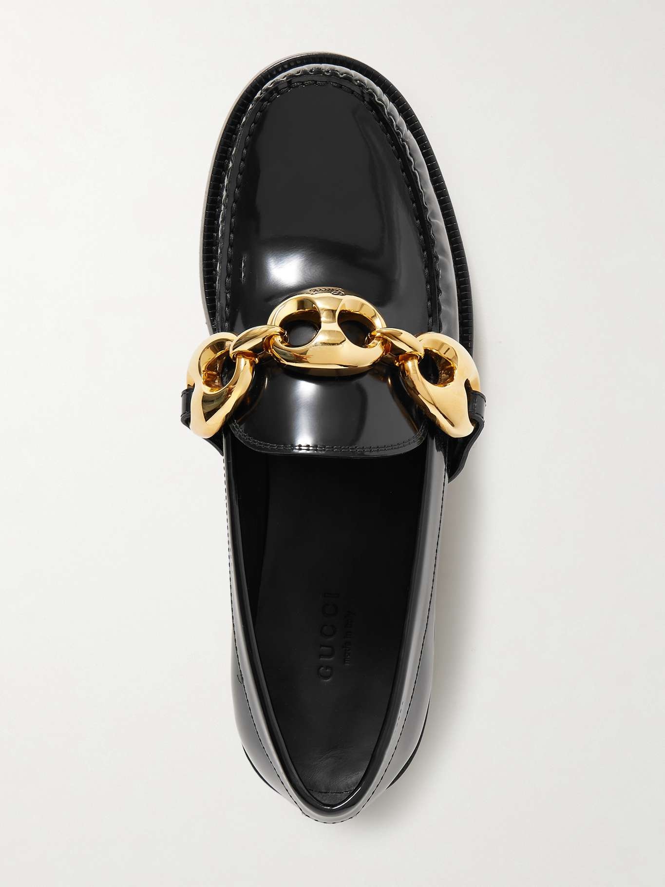 Marina embellished glossed-leather loafers - 5