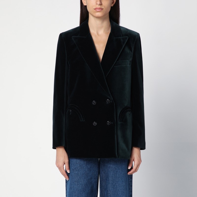 Everynight forest green velvet jacket - 1