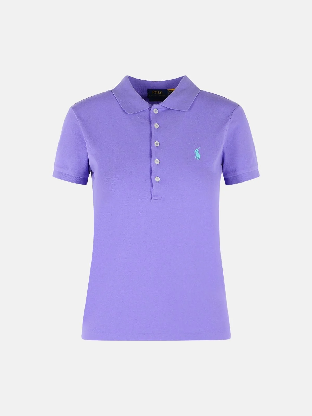 'JULIE' PURPLE COTTON POLO SHIRT - 1